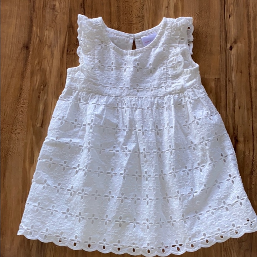 NEW Hanna Andersson White Eyelet Dress 12-18 month